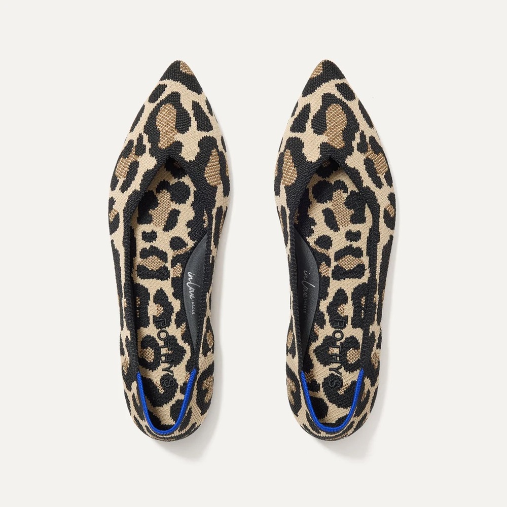 Rothy's The Point Leopard - Desert Cat Flats -  Size 9.5 New (no box)